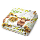 Personalized Daisy Highland Cow Baby Blanket with Name