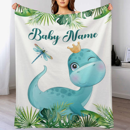 Free Shipping✈️Personalized Custom Baby Blankets,Best Gift for Baby、Newborn - Dinosaur Blanket