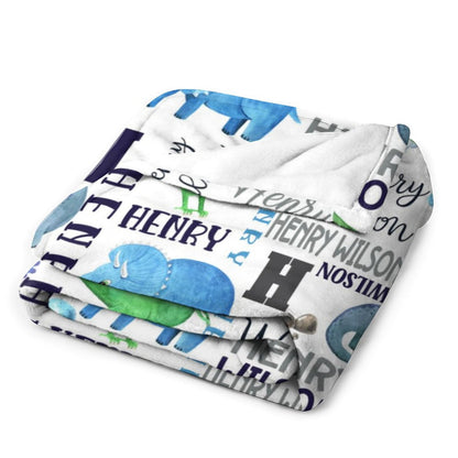 Free Shipping✈️Personalized Dinosaur Name Custom Baby Blanket