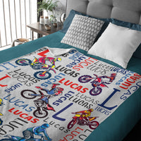 Personalized Custom Name Dirt Bike Motocross Blanket
