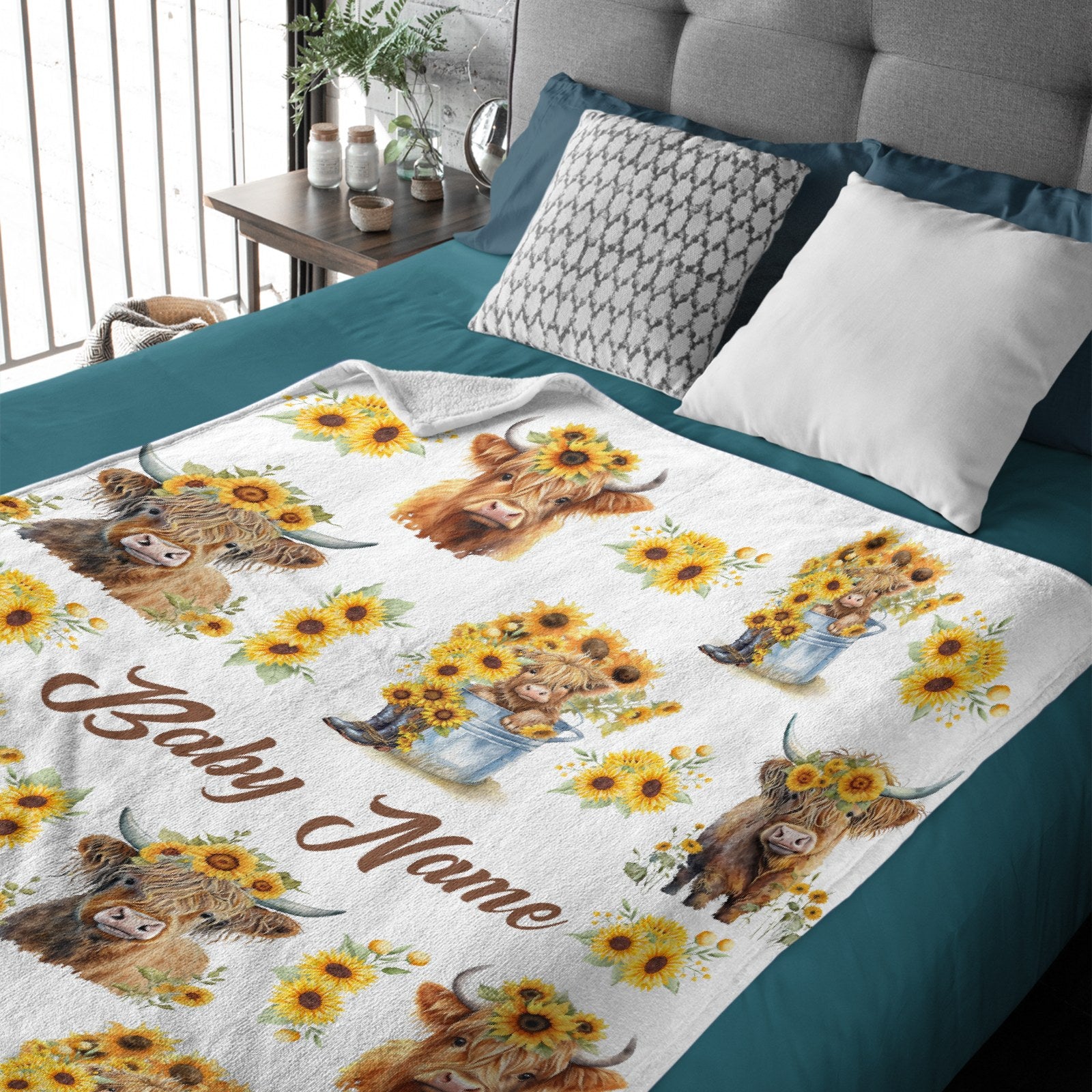 Personalized Cow Print Blanket - Gifts for Newborn