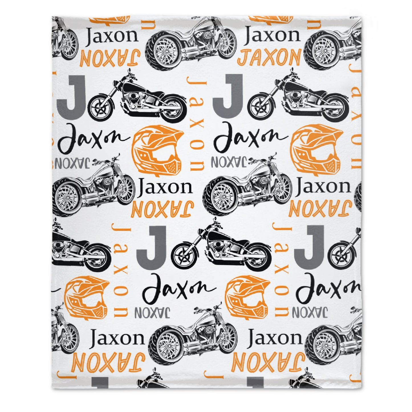 Free Shipping✈️Personalized Motorcycle Theme Custom Name Blanket