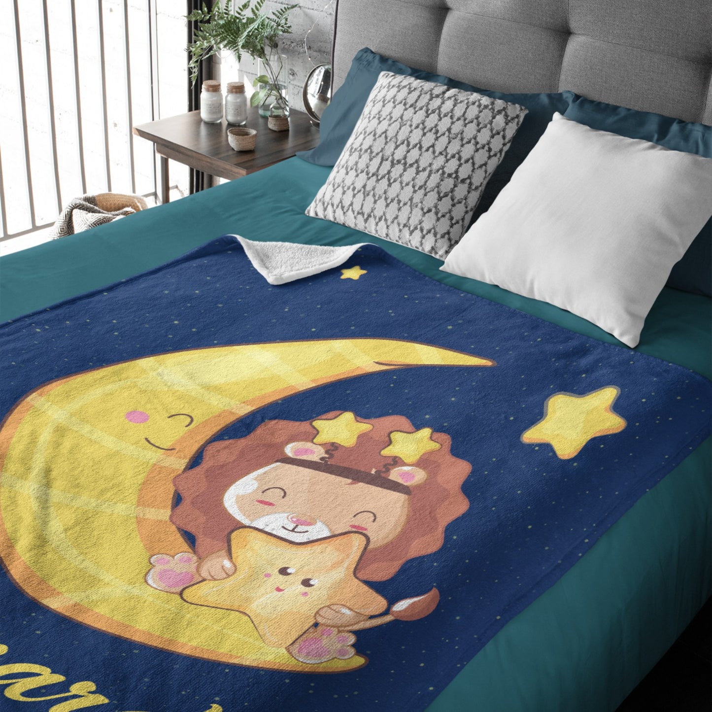 Free Shipping✈️Personalized Baby Boy Moon Lion Blanket