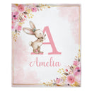 Personalized Baby Blanket with Name, Pink Bunny