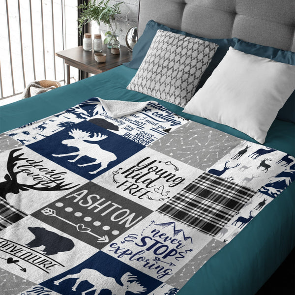 Livraison gratuite✈️Couverture Boho Woodland personnalisée 