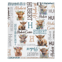 Personalized Cute Cow Blanket - Birthday Gifts For Kids
