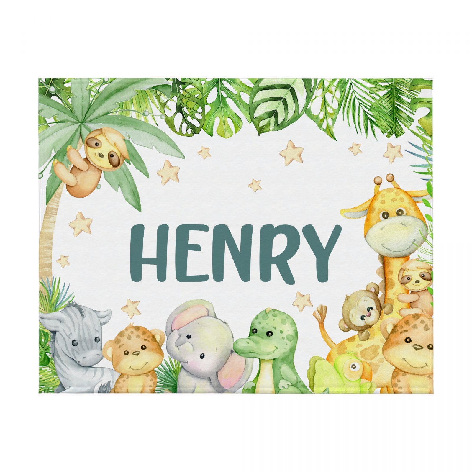 Livraison Gratuite✈️ Couverture Safari Jungle Personnalisée - Cadeau Bébé 