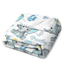 Personalized Name Elephant Baby Blanket