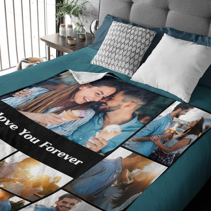 Free Shipping✈️Personalized Photo Text Custom Blanket - For Family Parents Couple