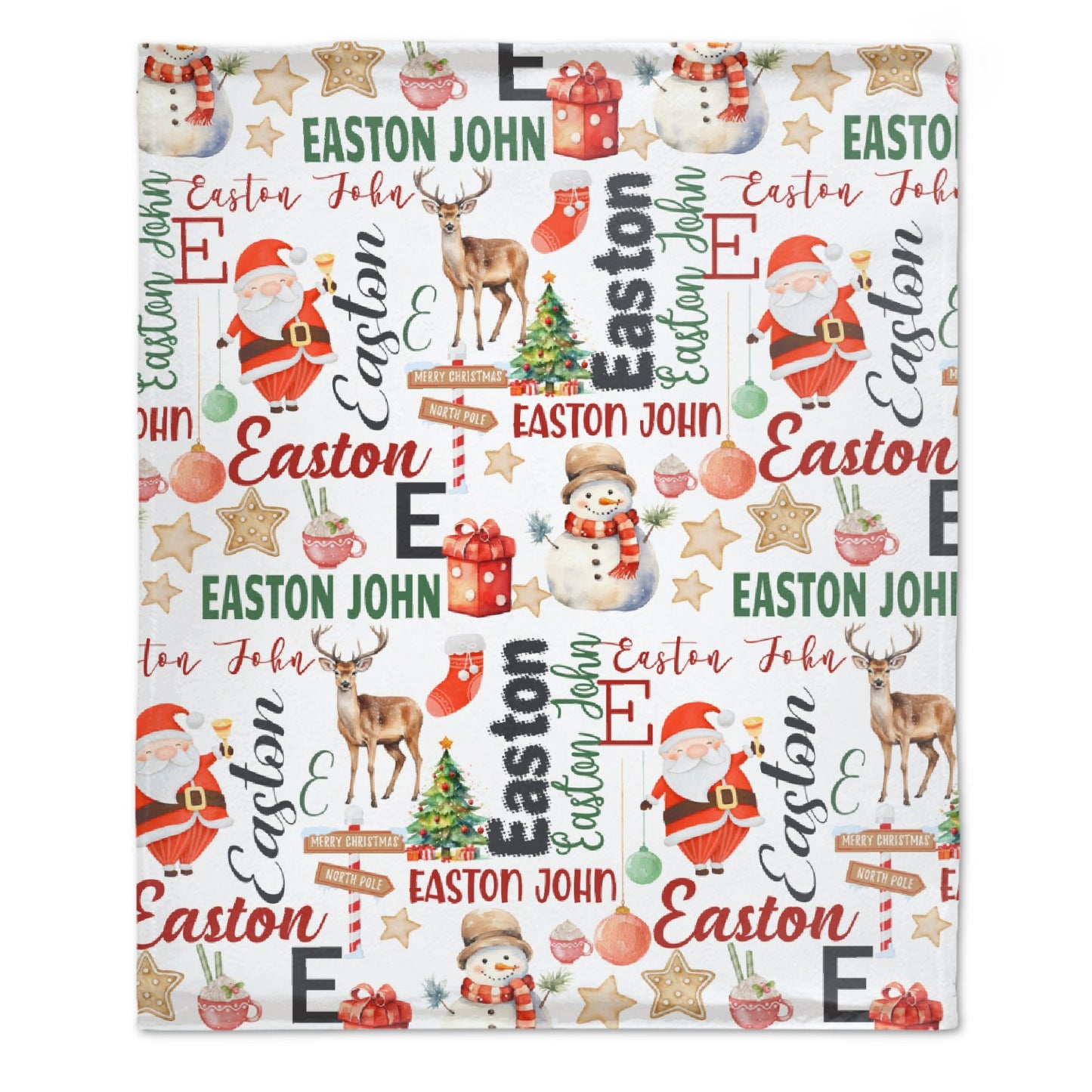 Free Shipping✈️Personalized Christmas Baby Name Pattern Blanket