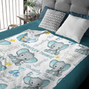 Personalized Name Elephant Baby Blanket