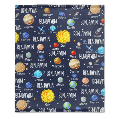 Couverture Pour Bébé Livraison gratuite✈️Space Planets Theme Nom personnalisé