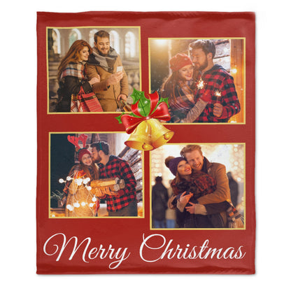 Free Shipping✈️Custom Photo Merry Christmas Blanket For Family