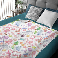 Sea Animals Blanket Personalized Name Baby Blanket