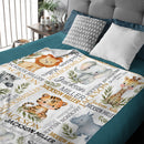 Watercolor Safari Animal Personalized Name Baby Blanket