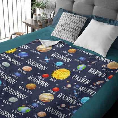 Couverture Pour Bébé Livraison gratuite✈️Space Planets Theme Nom personnalisé