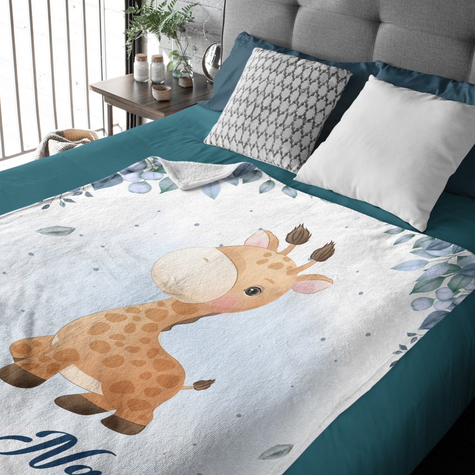 Personalized Baby Blankets, Custom Baby Blanket - Best Gift for Baby、Newborn - Giraffe Blanket
