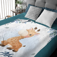 Personalized Baby Blankets, Custom Baby Blanket - Best Gift for Baby、Newborn - Giraffe Blanket