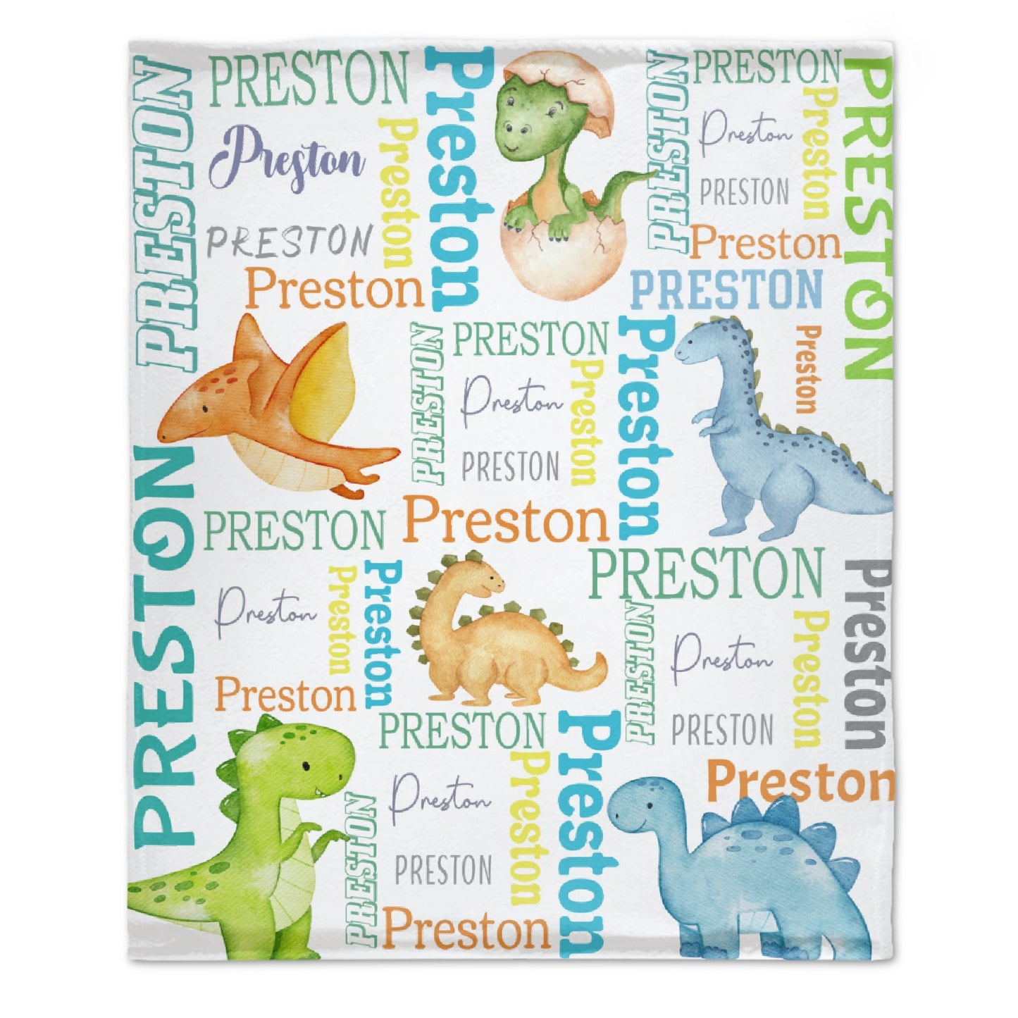 Free Shipping✈️Personalized Baby Name blanket-Baby Dinosaur