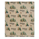 Personalized Forest Animal Blanket - Custom Baby Name Woodland Blanket, Wildlife Name Blanket