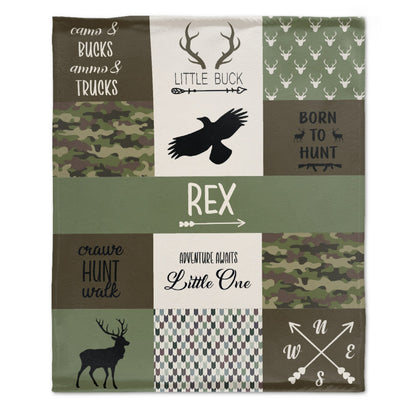 Free Shipping✈️Personalized Hunting Theme Blanket - Baby Boys Blanket Newborn Baby Gift