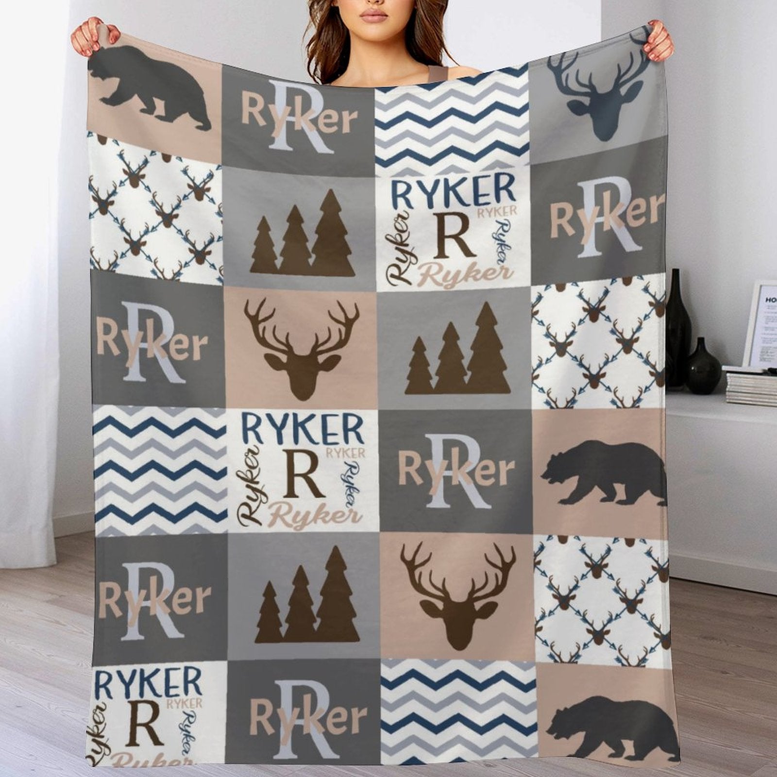 Livraison gratuite✈️Couverture pour bébé - Cadeau de naissance - Literie pour bébé animaux des bois - Literie pour bébé des bois 