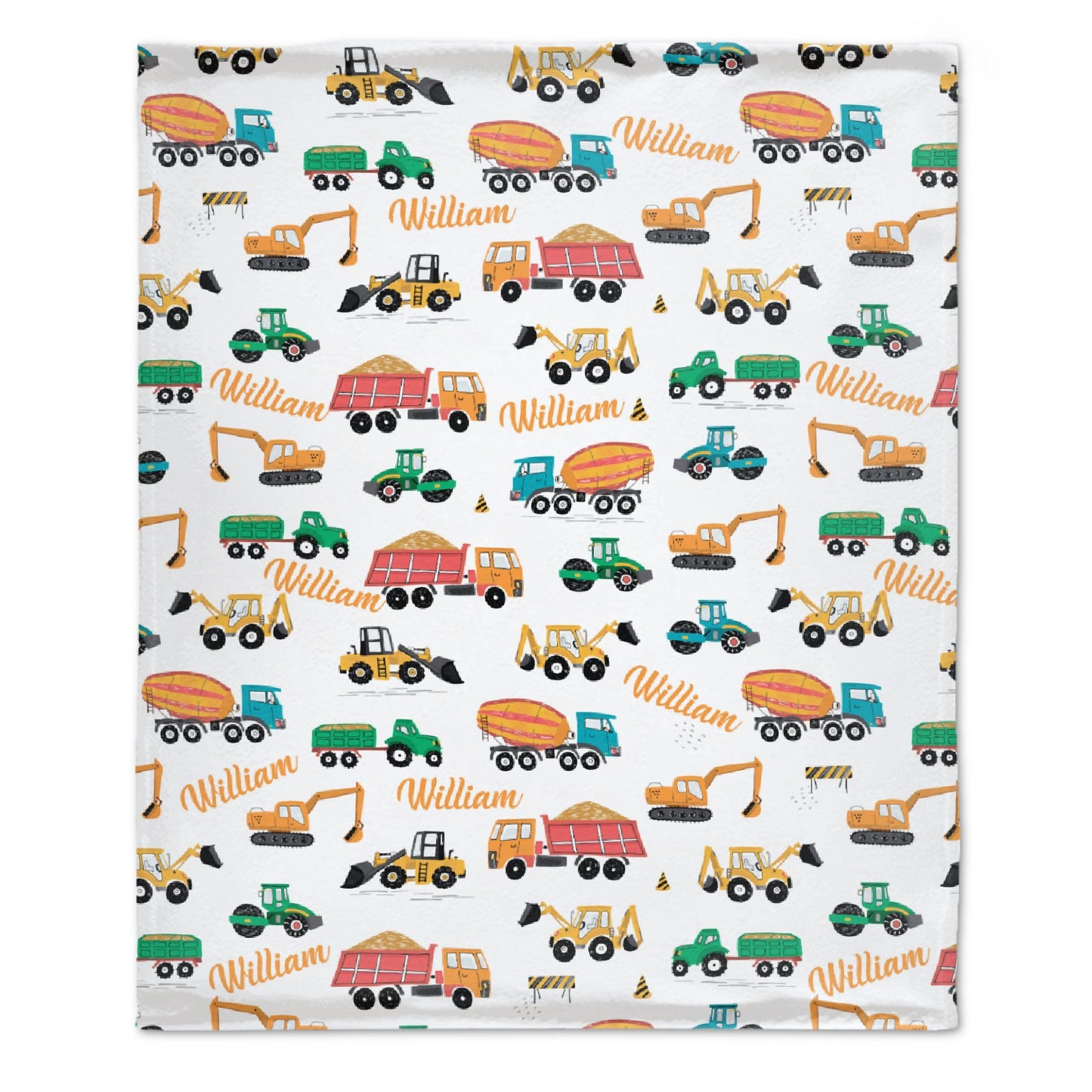 Livraison gratuite✈️Nom personnalisé Couverture de voiture de construction mignonne personnalisée - Cadeaux pour les enfants 