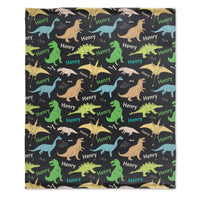 Personalized Custom Name Cute Dinosaur Blanket - Gifts for Kids