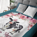 Personalized Baby Toddler Name Blanket-Farm Cow Animal