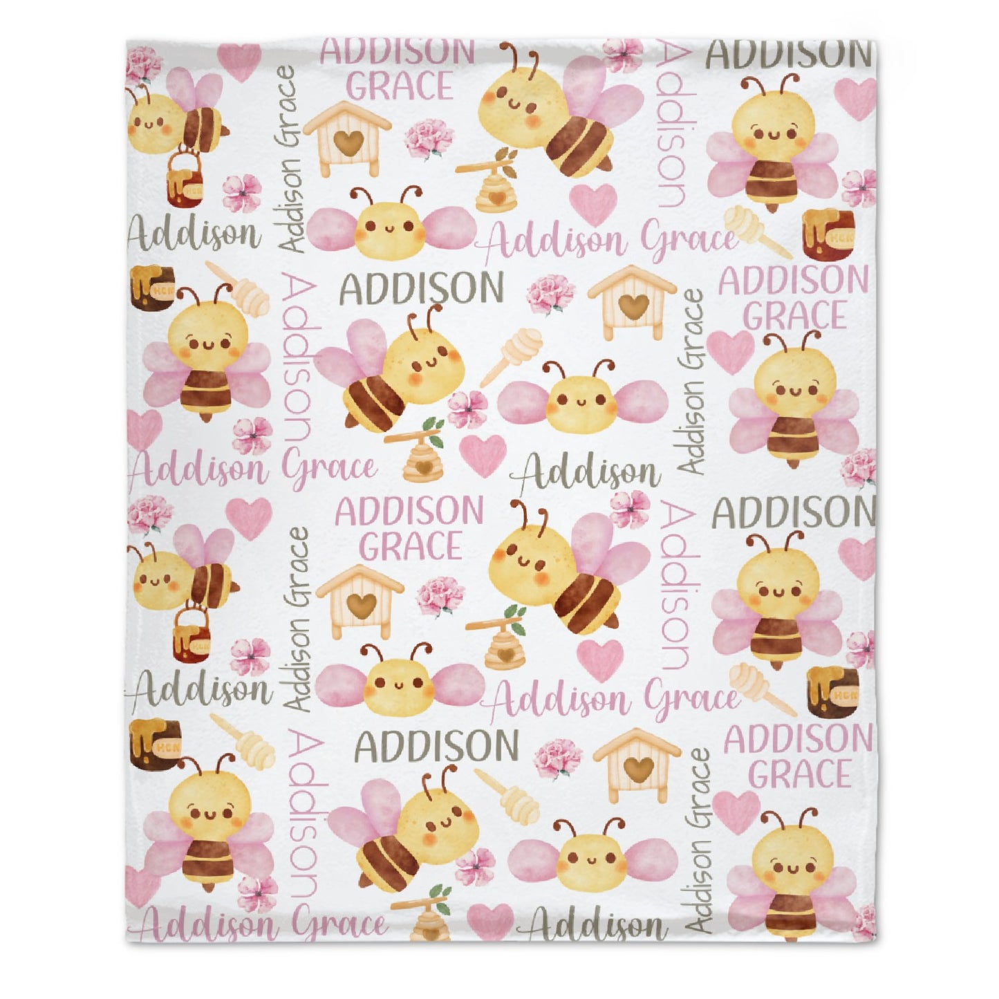 Livraison gratuite✈️Nom personnalisé couverture pour bébé Bumble Honey Bee