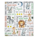 Personalized Forest Animal Blanket