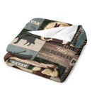 Personalized Woodland Deer and Bear Baby Blanket with Name