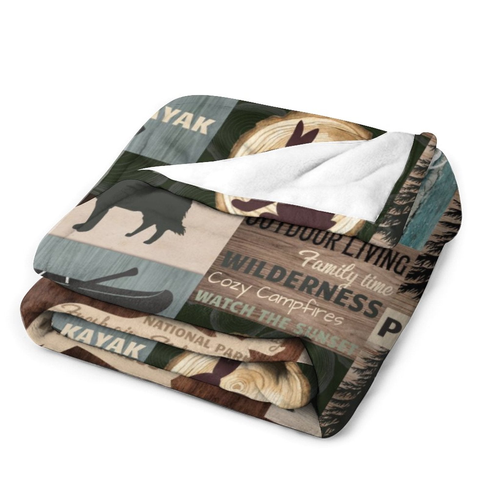Personalized Woodland Deer and Bear Baby Blanket with Name