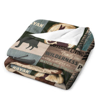 Personalized Woodland Deer and Bear Baby Blanket with Name