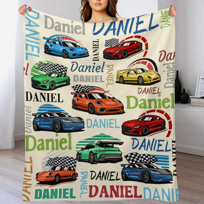 Free shipping✈️Personalized Drift Car Name Blanket