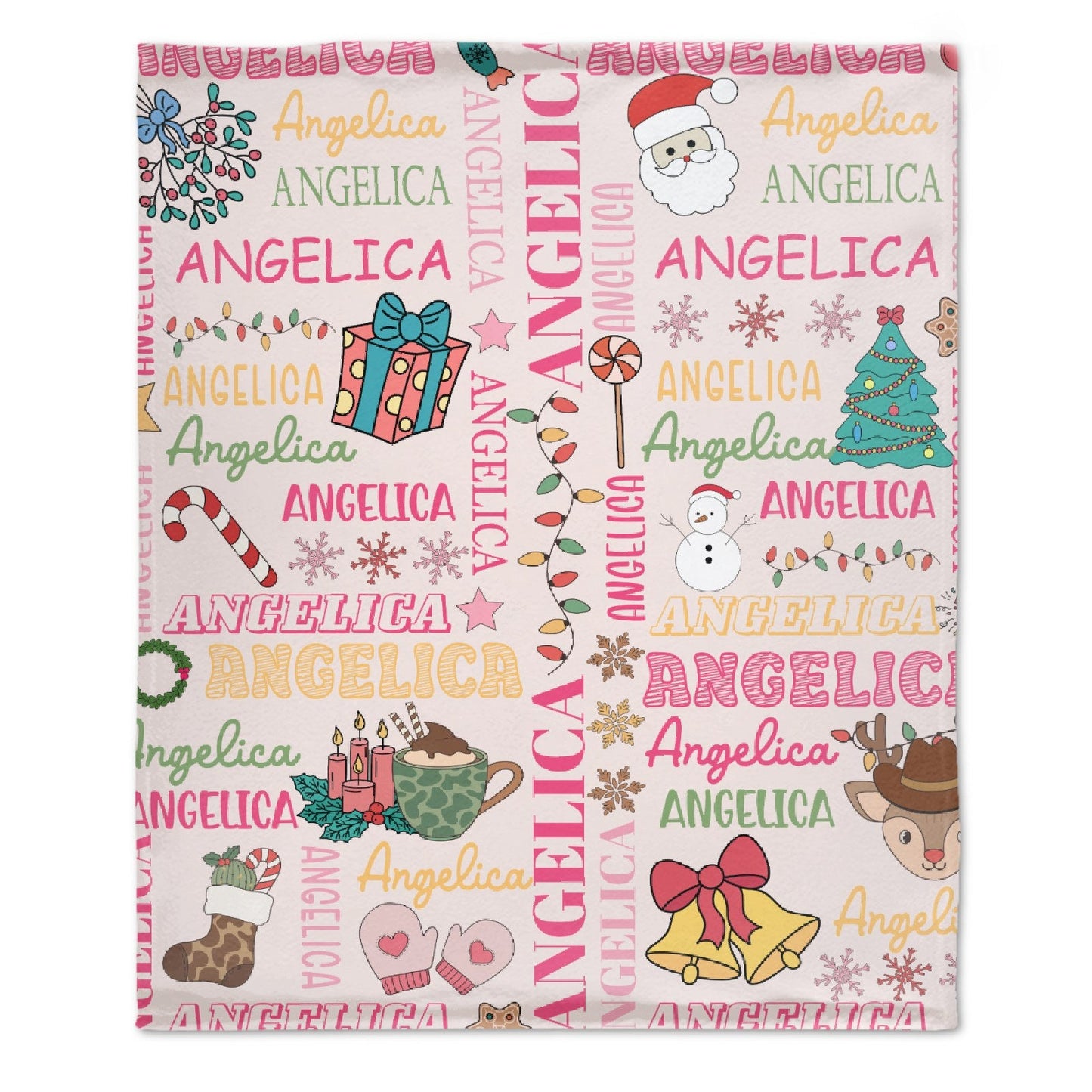 Santa Gifts - Personalized Name Custom Christmas Blankets - Christmas Gifts for the Family