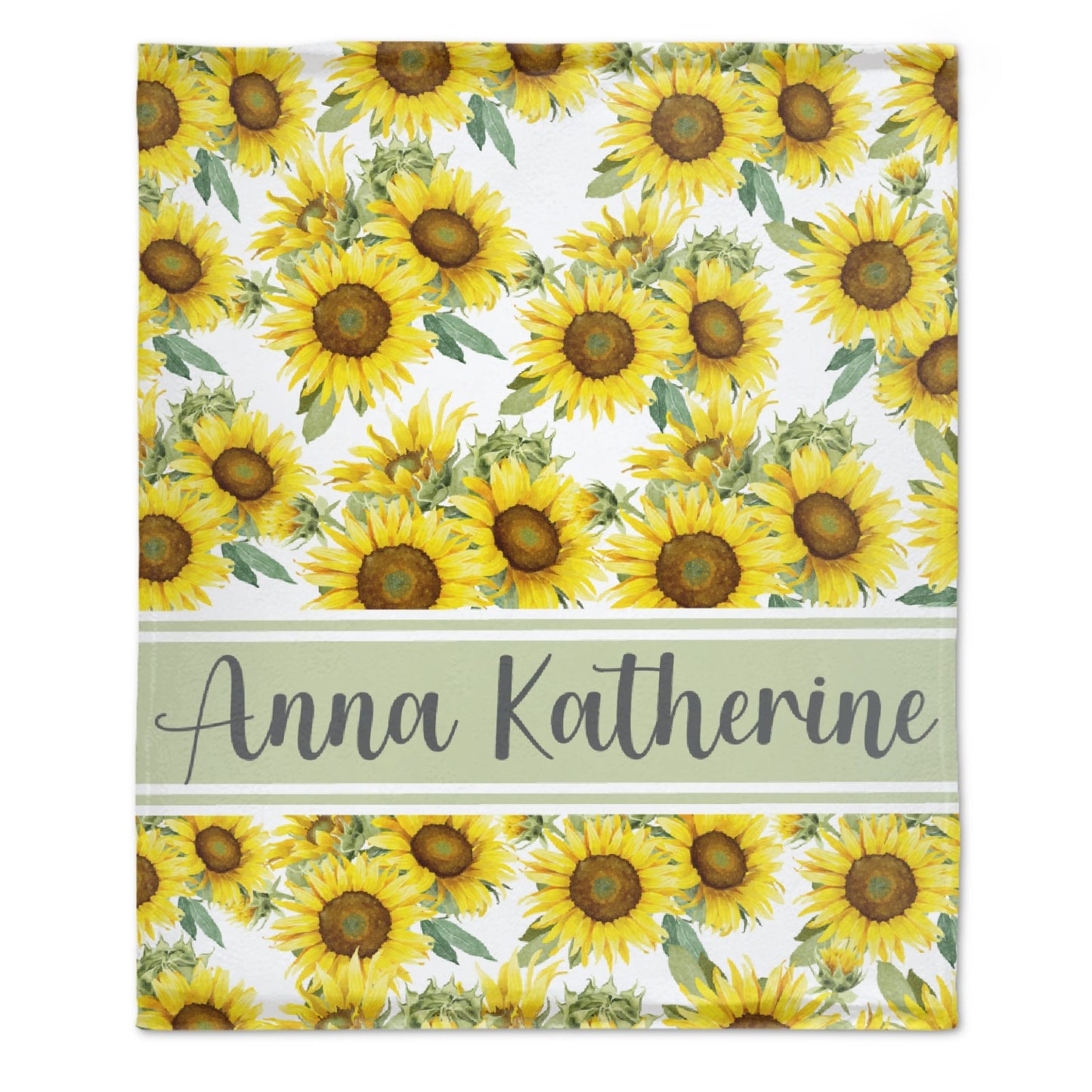 Livraison gratuite✈️Couverture pour bébé avec nom personnalisé à motif floral tournesol