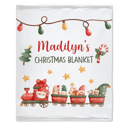 Free Shipping✈️Personalized Christmas Santa Train kids Baby Blanket