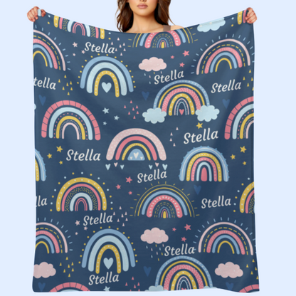 Free Shipping✈️Personalized Cute Rainbow Blanket - Blanket for Girls