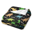 Personalized Custom Name Cute Dinosaur Blanket - Gifts for Kids