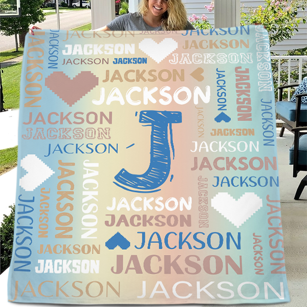 Free shipping✈️Ombre Color Personalized Blanket With Name