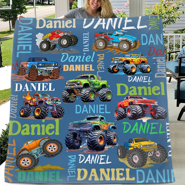 Free shipping✈️Personalized Blue Off-Road Truck Blanket