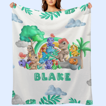 Free Shipping✈️Cute Baby Dinosaur Personalized Custom Blanket - Gifts for Kids