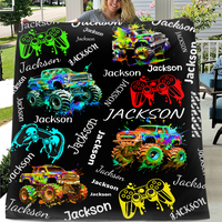 Game Controller Truck Blanket, Gamer Gift for Kids Boys Teen Adults