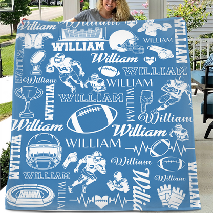 “Field of Dreams” - Personalized Name Customized Sport Blanket, Ultimate Fan Gift