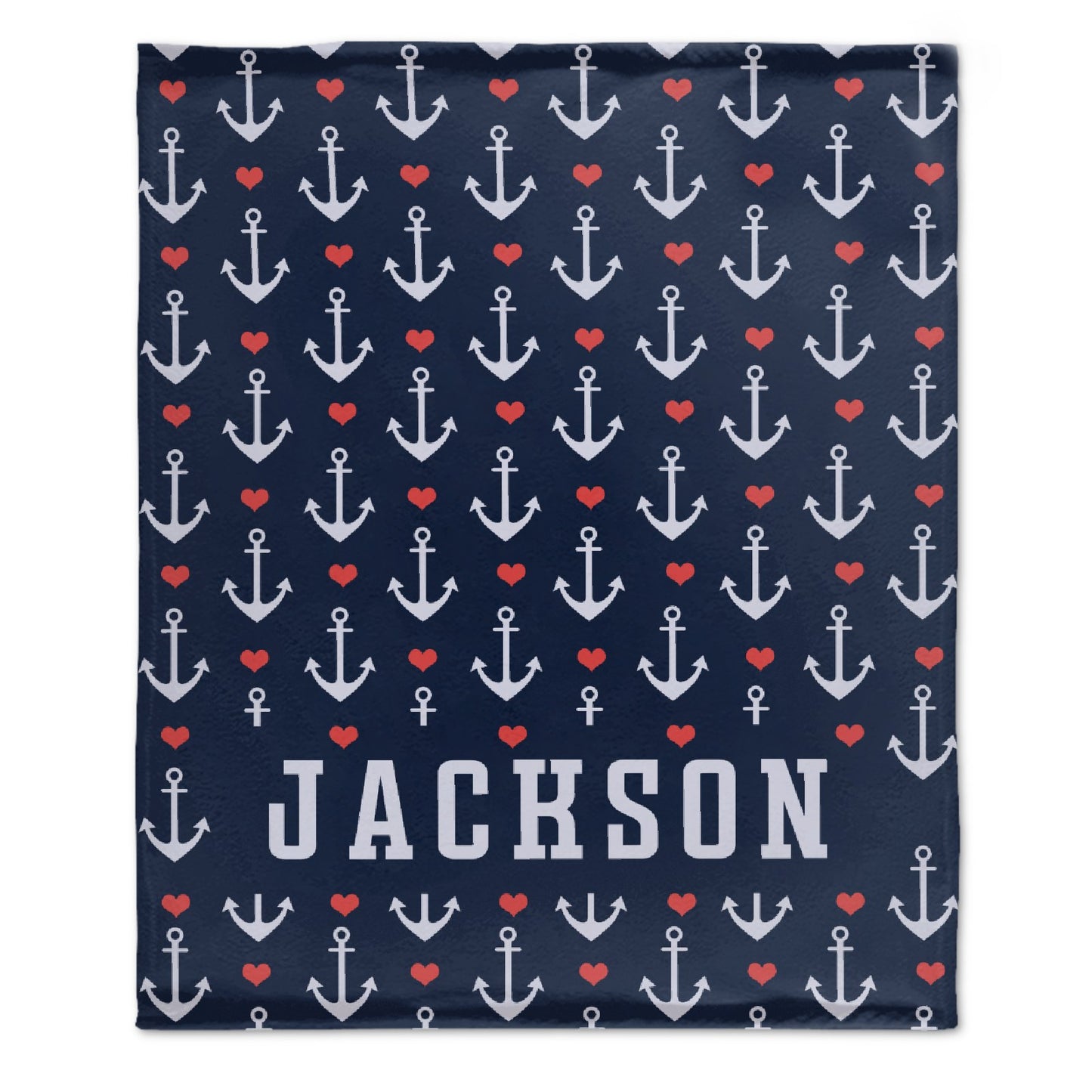 Free Shipping✈️Nautical Anchor and Heart Name Custom Blanket