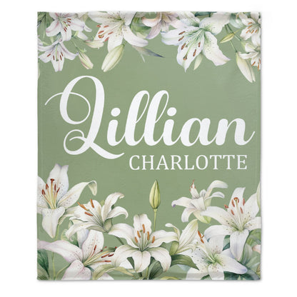 Livraison gratuite✈️Couverture pour bébé personnalisée à motif floral de lys blanc