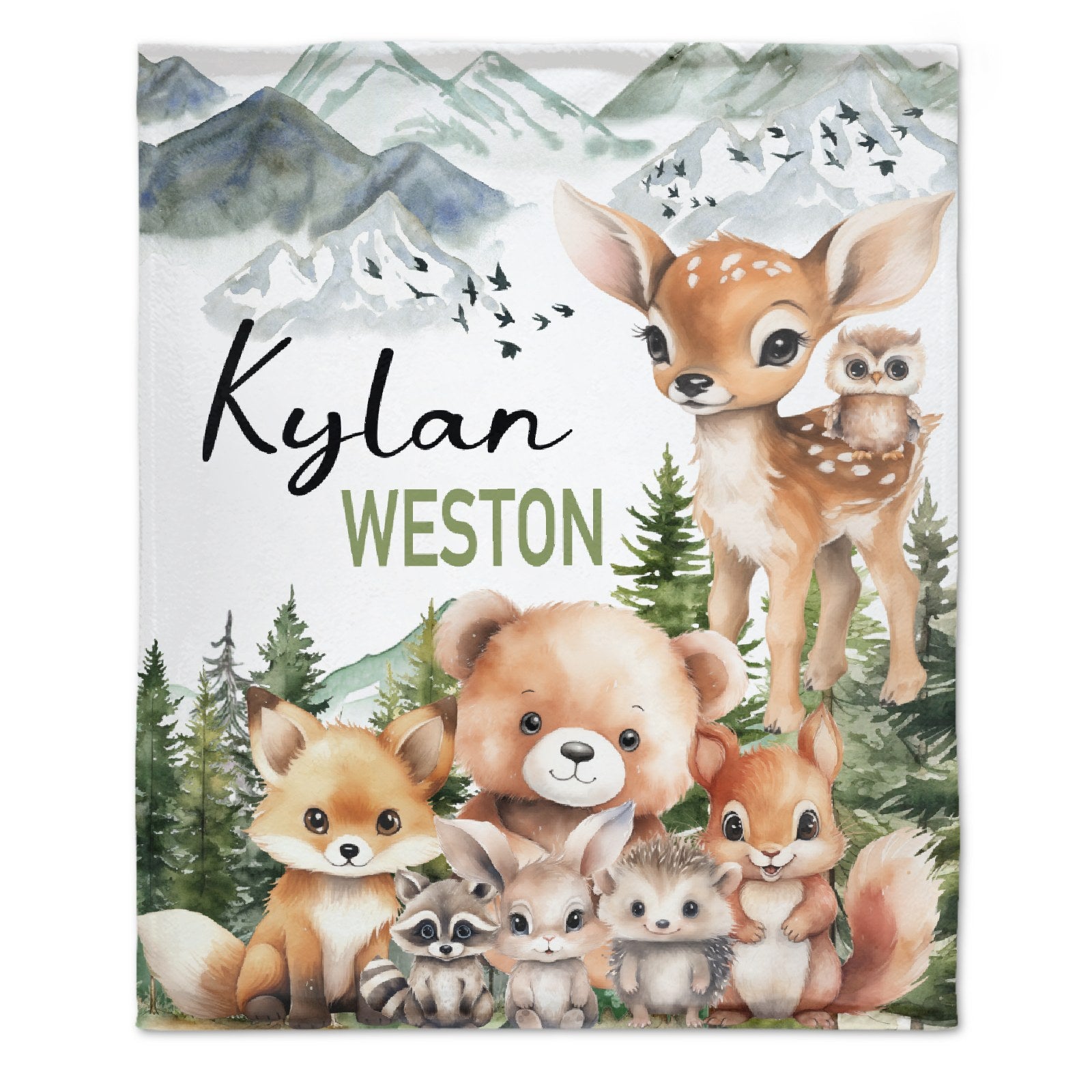 Livraison gratuite✈️Couvertures personnalisées pour bébé avec nom, couverture photo d'animal des bois