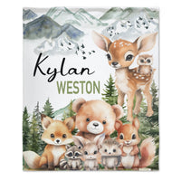Livraison gratuite✈️Couvertures personnalisées pour bébé avec nom, couverture photo d'animal des bois