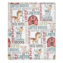 Personalized Farm Animal Blanket - Custom Name - Gift - Farm Blanket